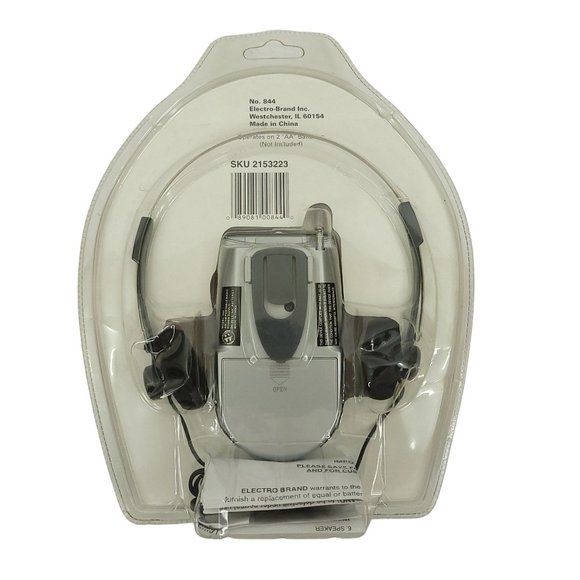 Electro Brand AM FM Portable Radio Model 844 Speaker Headphones New Old Stock - Picture 2 of 11